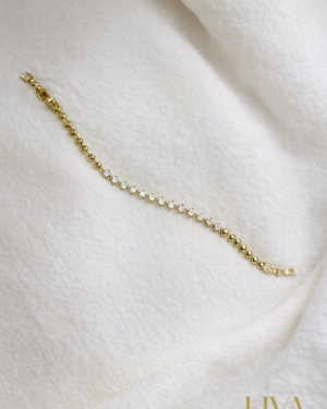 Minimal Taş Sıralı Bileklik – 14K Altın Görünümlü