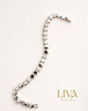 Yıldız Figürlü Taşlı Bileklik – Gümüş Renk