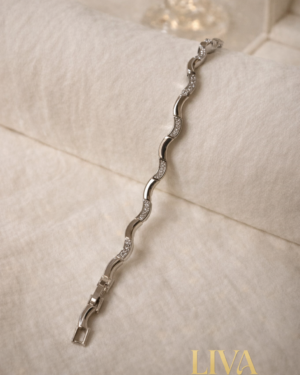 Zikzak Taş Detaylı Gümüş Renk Bileklik